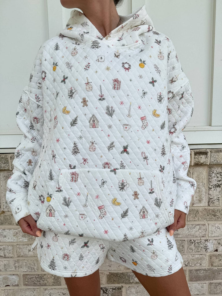 A Cottage Christmas Quilted Hoodie