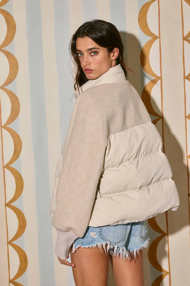 Oversized Puffer Crop Jacket Coat