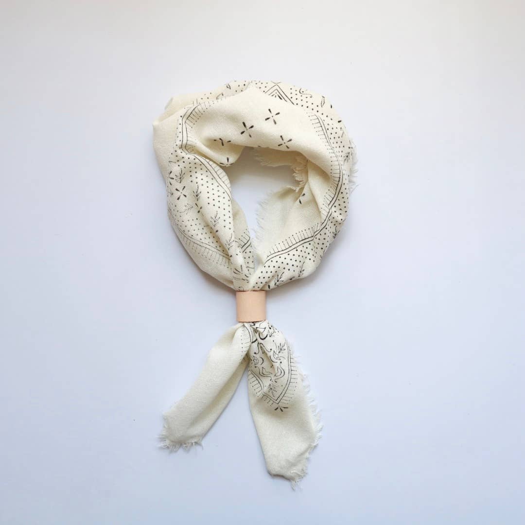 Raw Silk Bandana - Cream