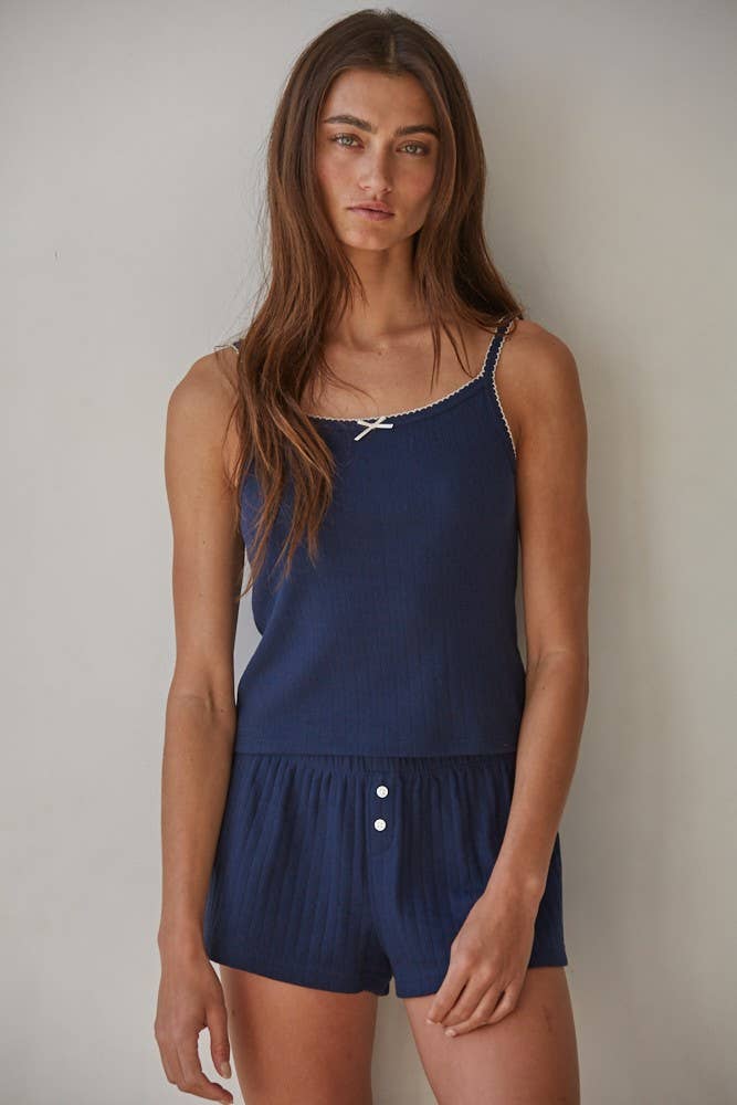 Mona Pointelle Ribbed Shorts