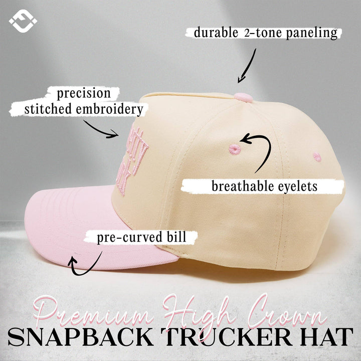 Too Pretty to Work Hat -  Pink/Beige