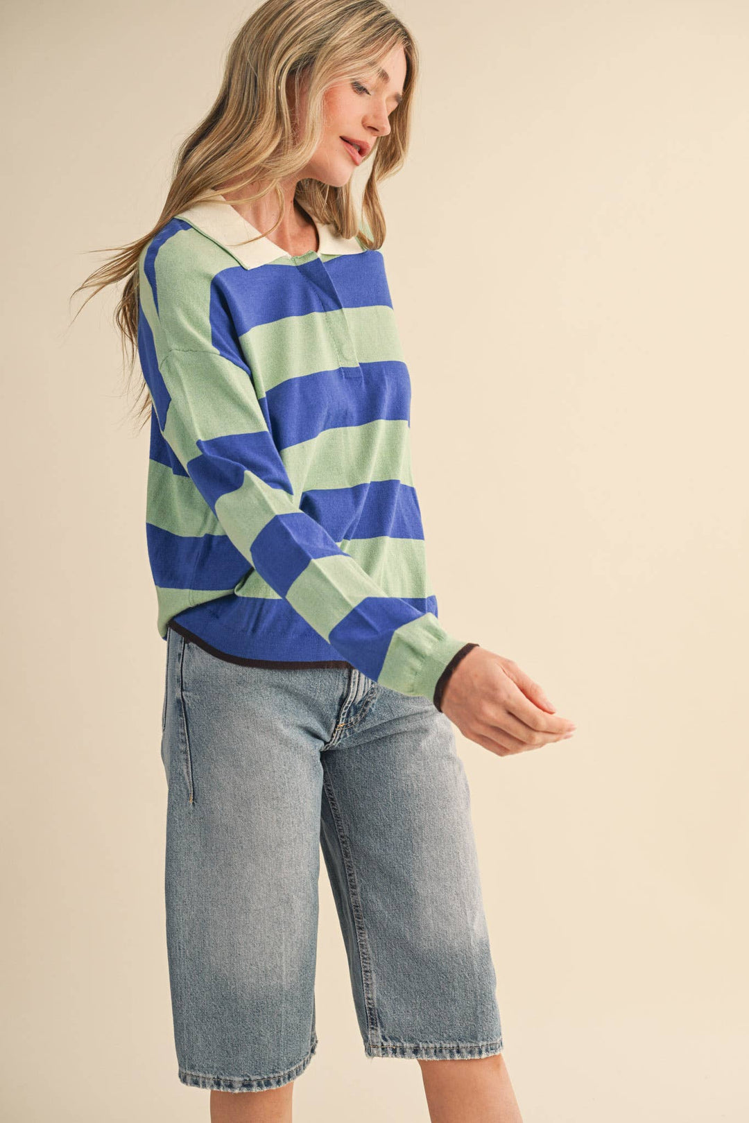 Monica Striped Rugby Sweater