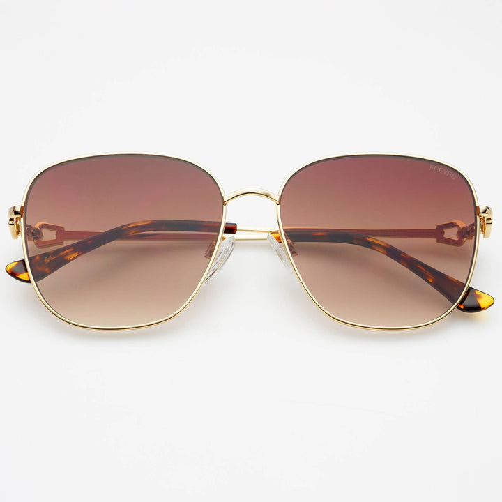 FREYRS Eyewear - Lea Womens Round Sunglasses : Gold /Brown