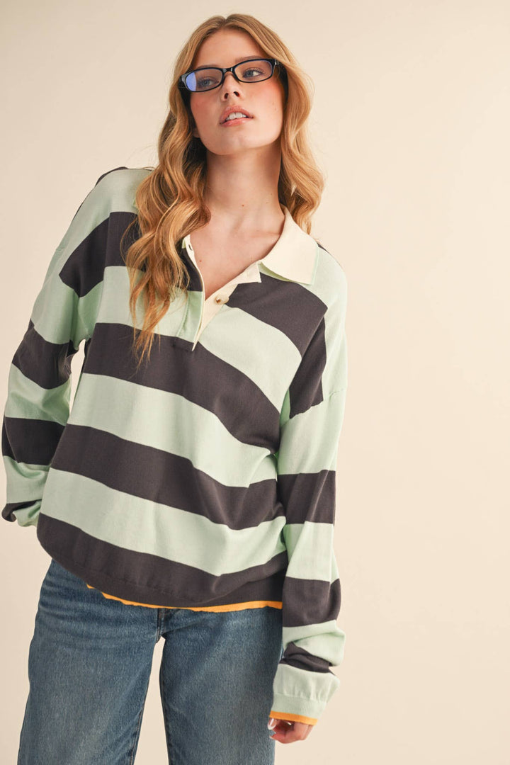 Monica Striped Rugby Sweater