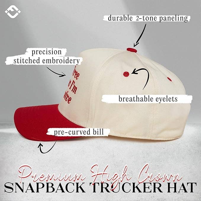 Born Free But Now I'm Expensive Hat - Red/Beige