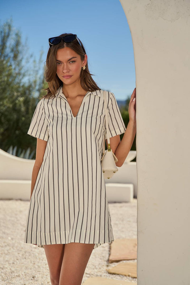 Kamara Striped Collared Dress