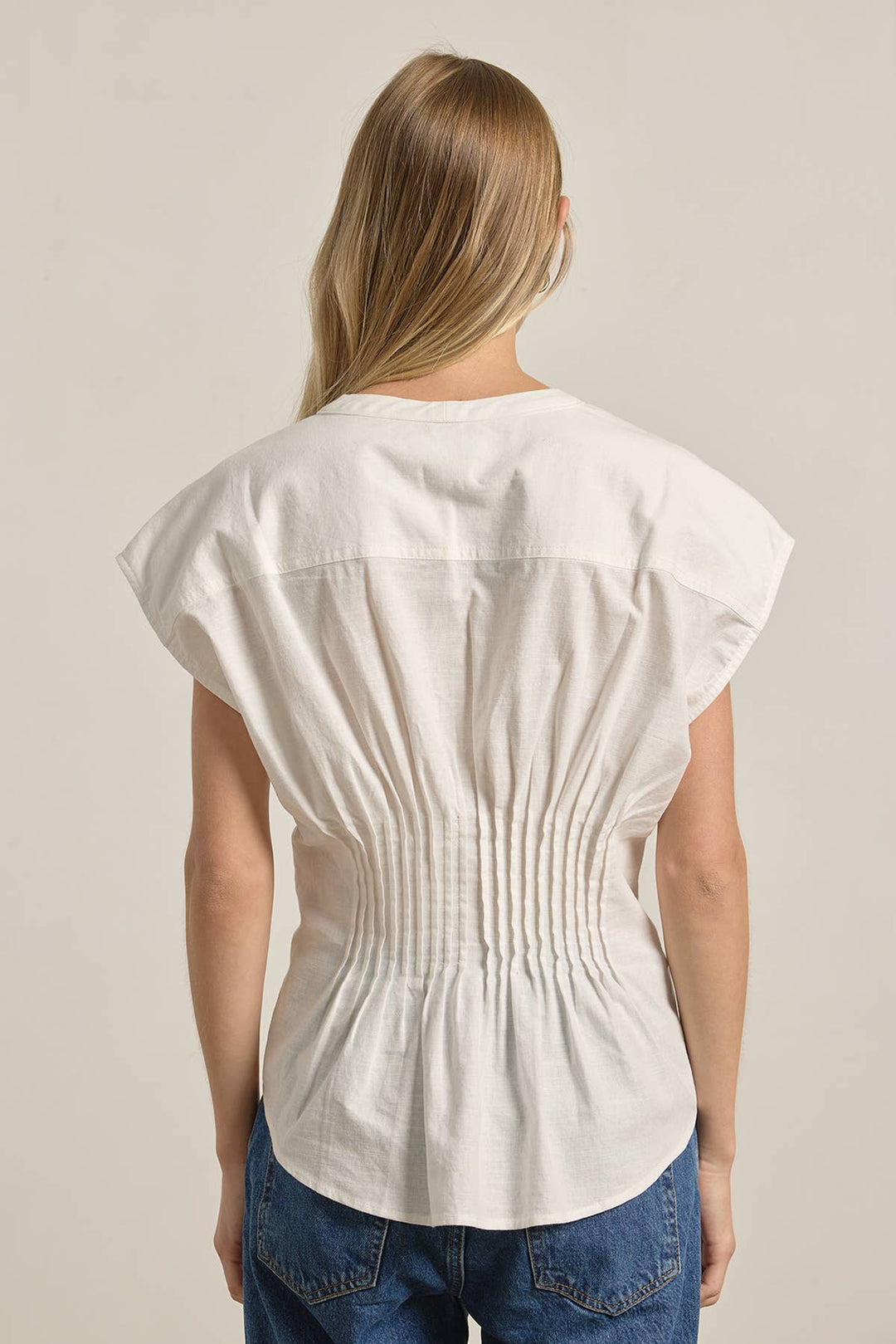 Layla Pleated Waist Cotton Blouse