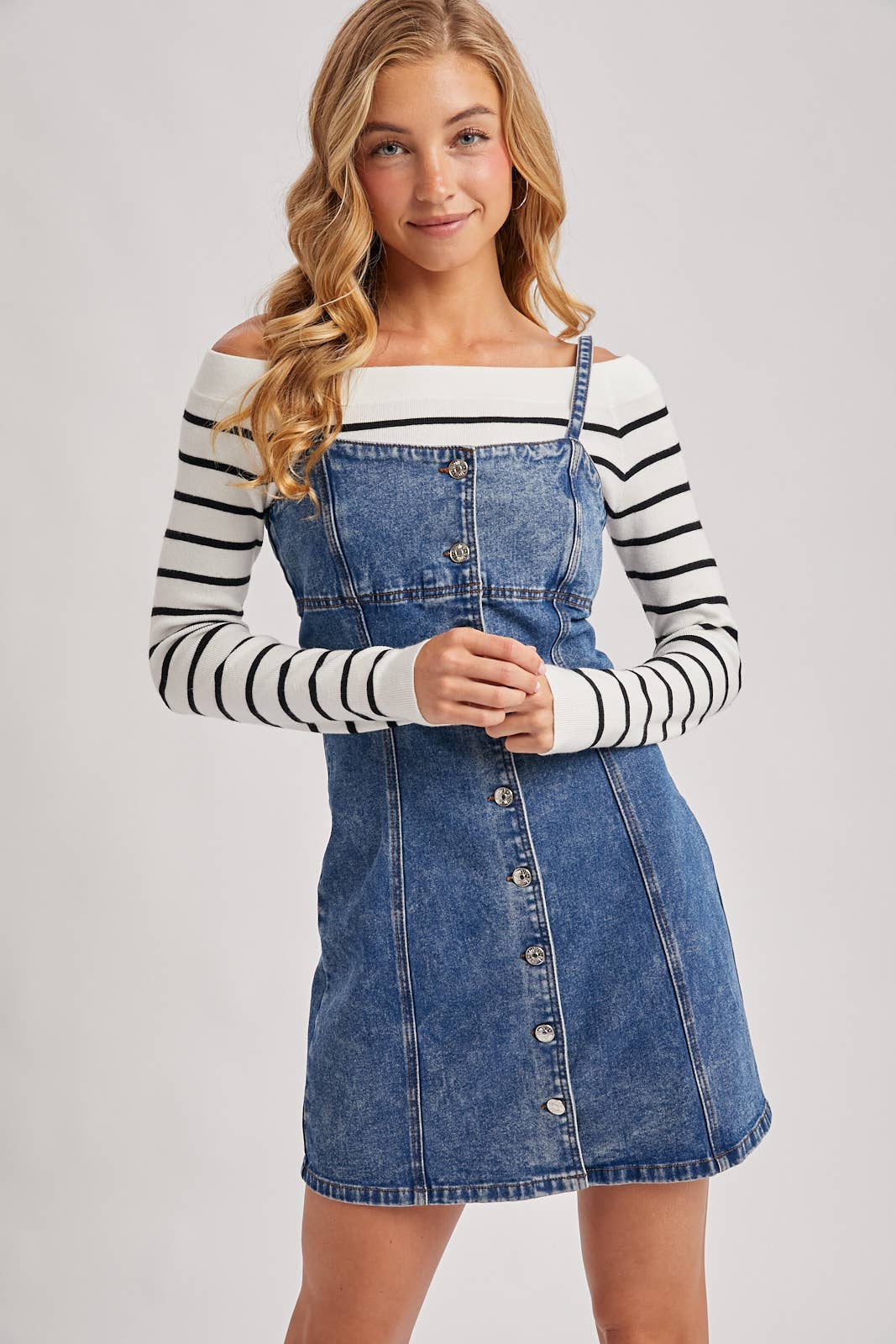 Trina Denim Buttondown Mini Dress