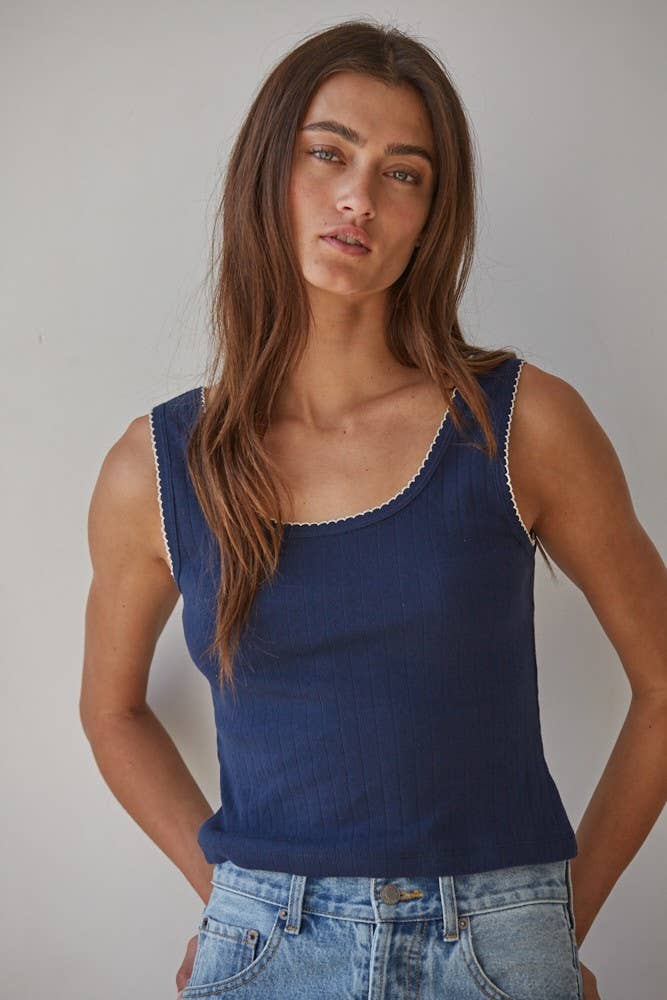 Luna Pointelle Ribbed Tank