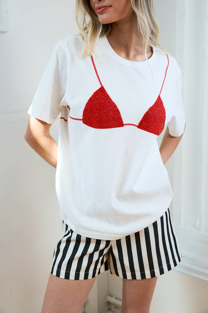 Caviar Beaded Bikini Tee