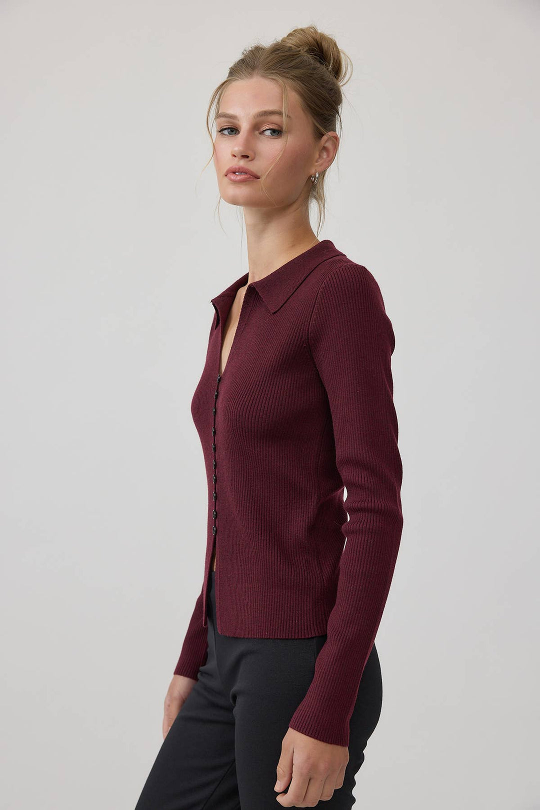 Malaga Ribbed Collar Cardian
