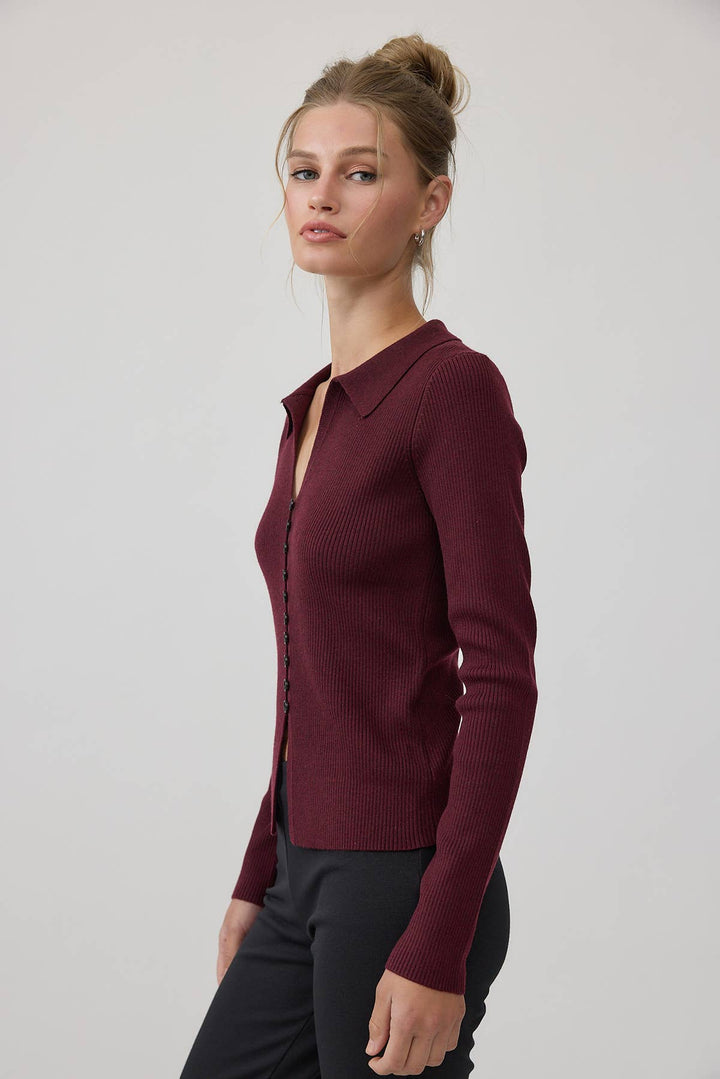 Malaga Ribbed Collar Cardian