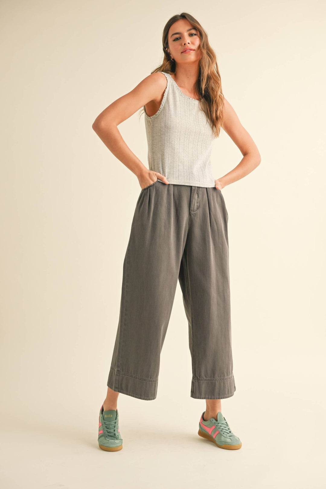 Cameron Pointelle Mini Ruffle Tank