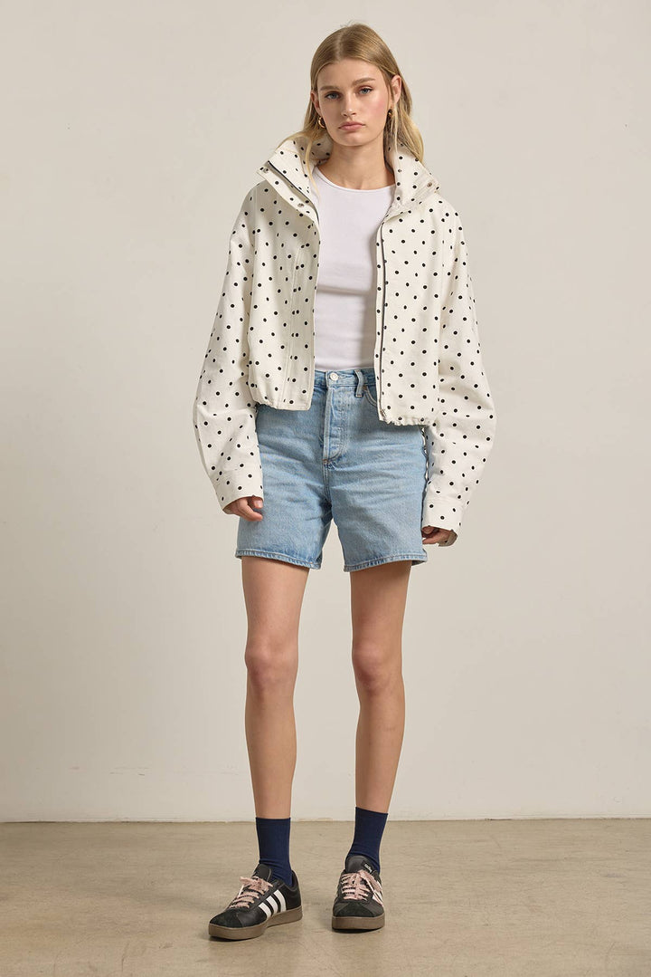 Blane Polka Dot High Neck Jacket