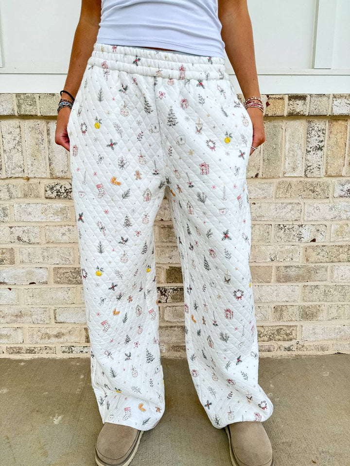 A Cottage Christmas Quilted Straight Leg Sweatpants