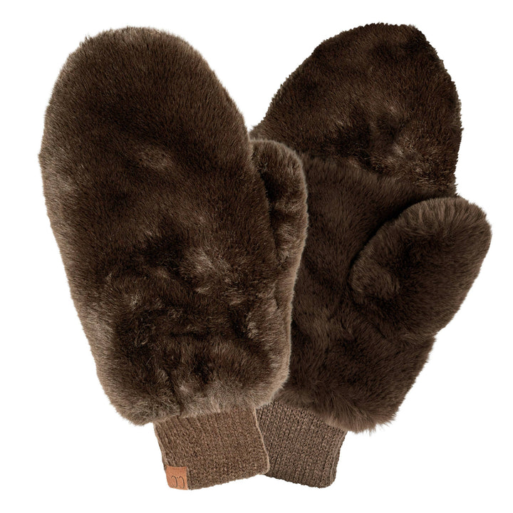 Faux Fur Convertible Mittens with Shepherd Lining