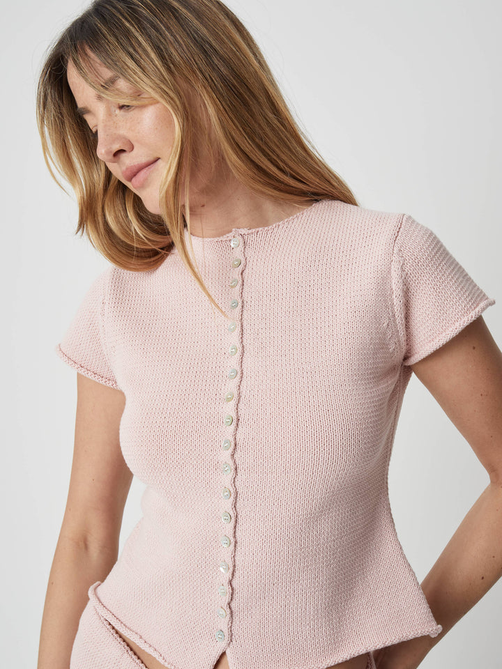 Alana Knit Button-Down Top