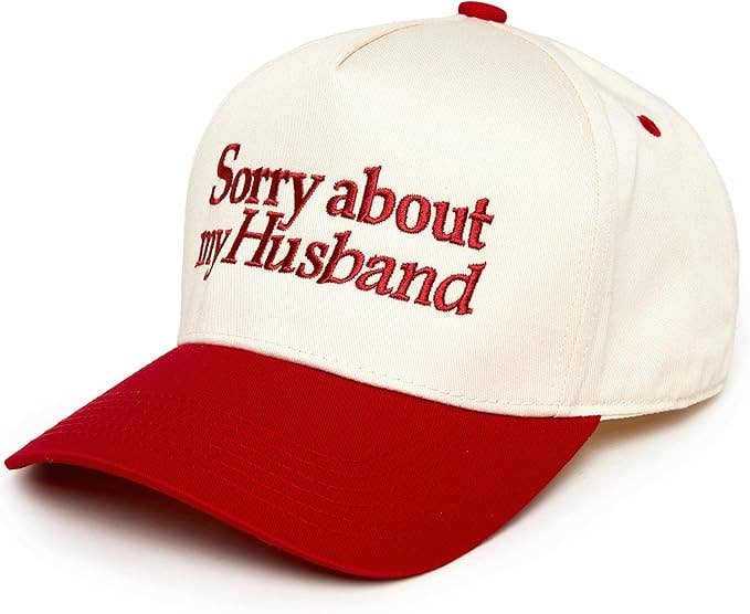 Sorry About My Husband Hat - Red/Beige