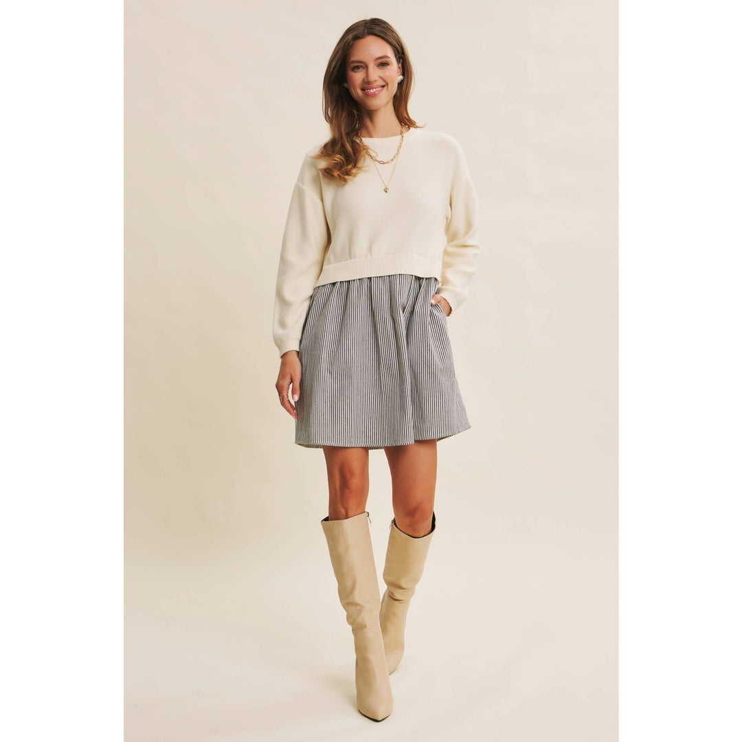 Autumn Bow Back Sweater Dress