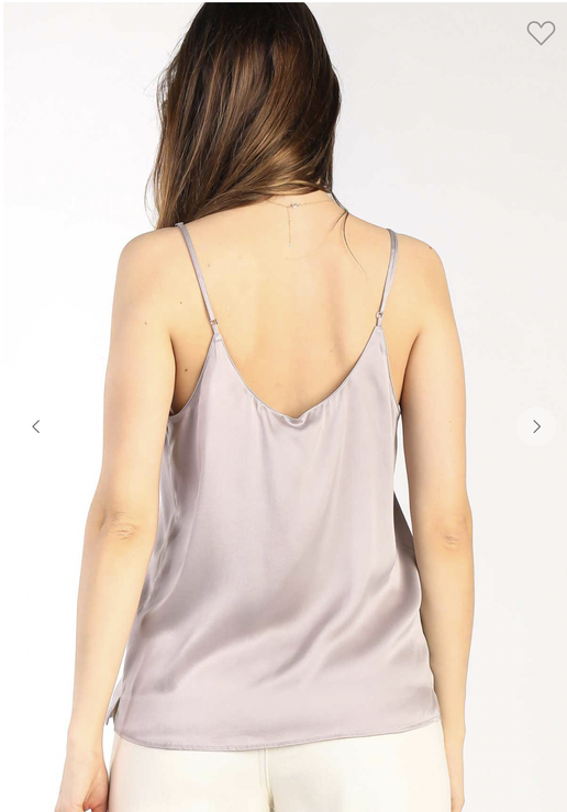 Carrie Silk Cami Top - Dusty Lavender