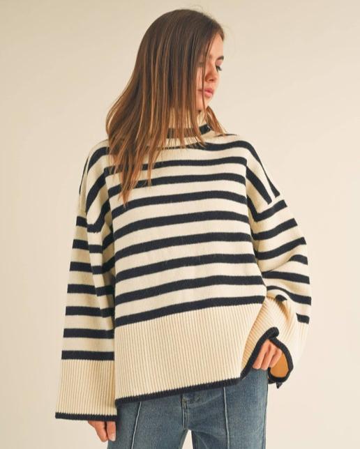 Cameron Striped Turtleneck Sweater