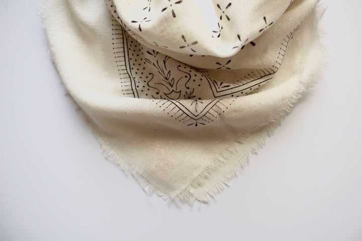 Raw Silk Bandana - Cream