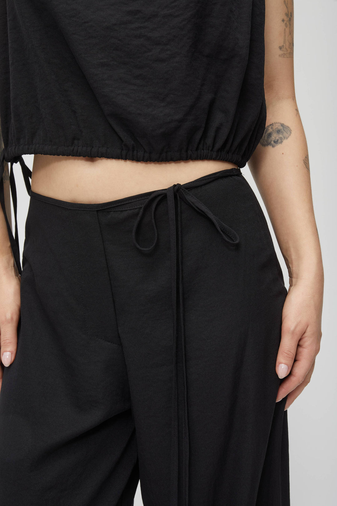 Shar Tie Front Lightweight Pants