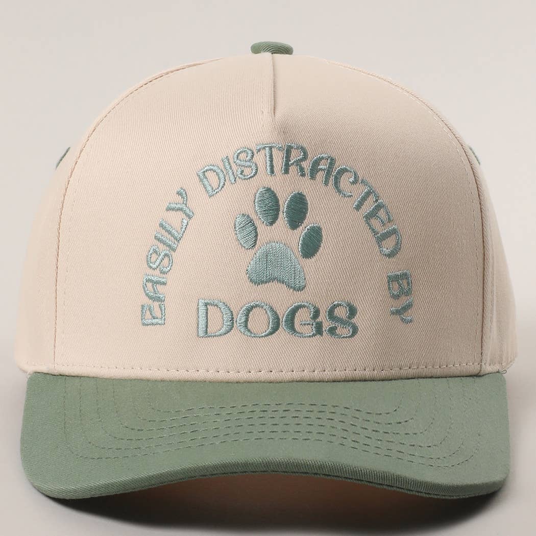 Easily Distracted by Dogs Embroidered Hat