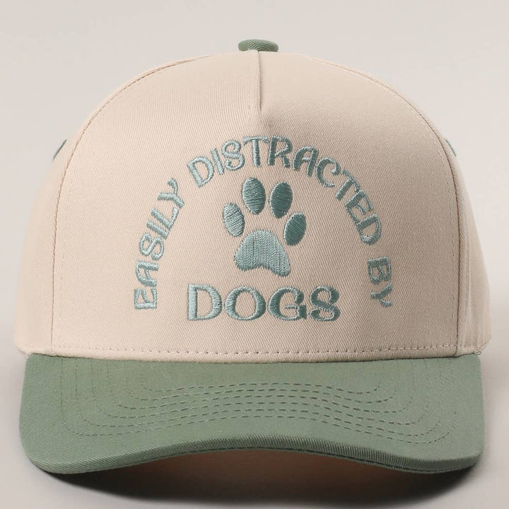 Easily Distracted by Dogs Embroidered Hat