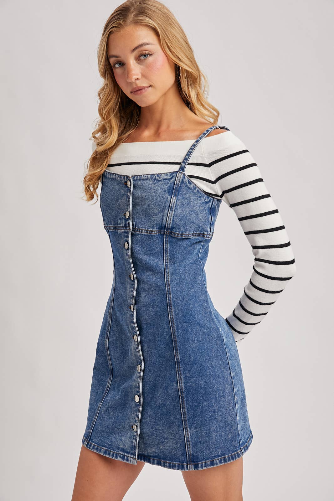 Trina Denim Buttondown Mini Dress
