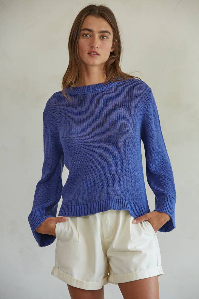 Preston Crew Neck Sweater - Midnight Blue