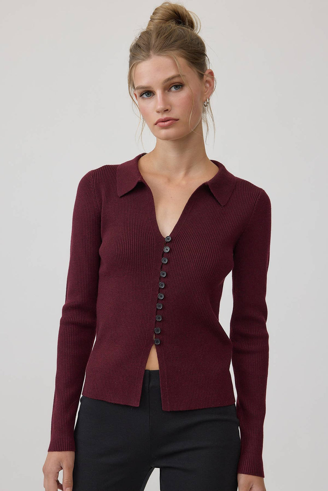 Malaga Ribbed Collar Cardian