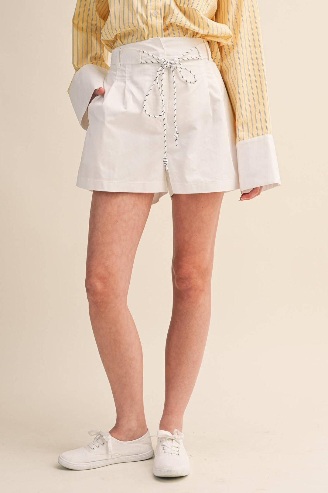 Perry Rope Trim Belt Shorts