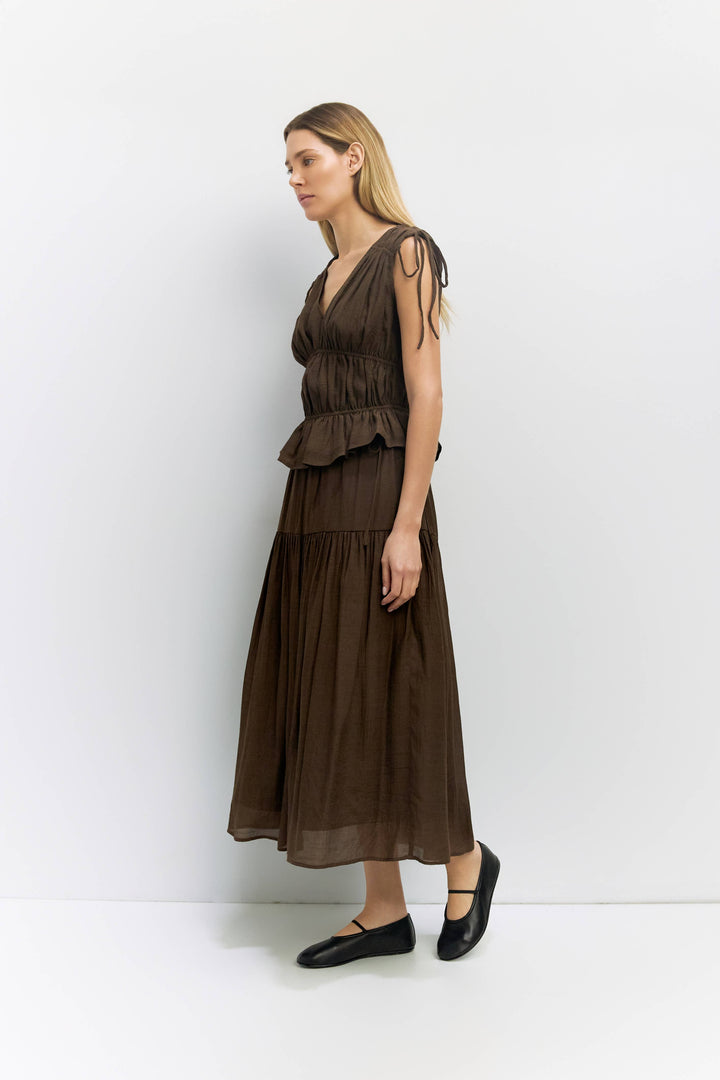 Cleo Top | Gathered Sleeveless Blouse