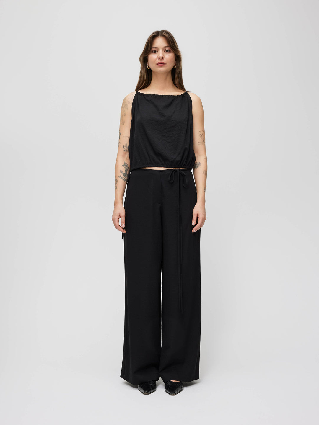 Shar Tie Front Lightweight Pants