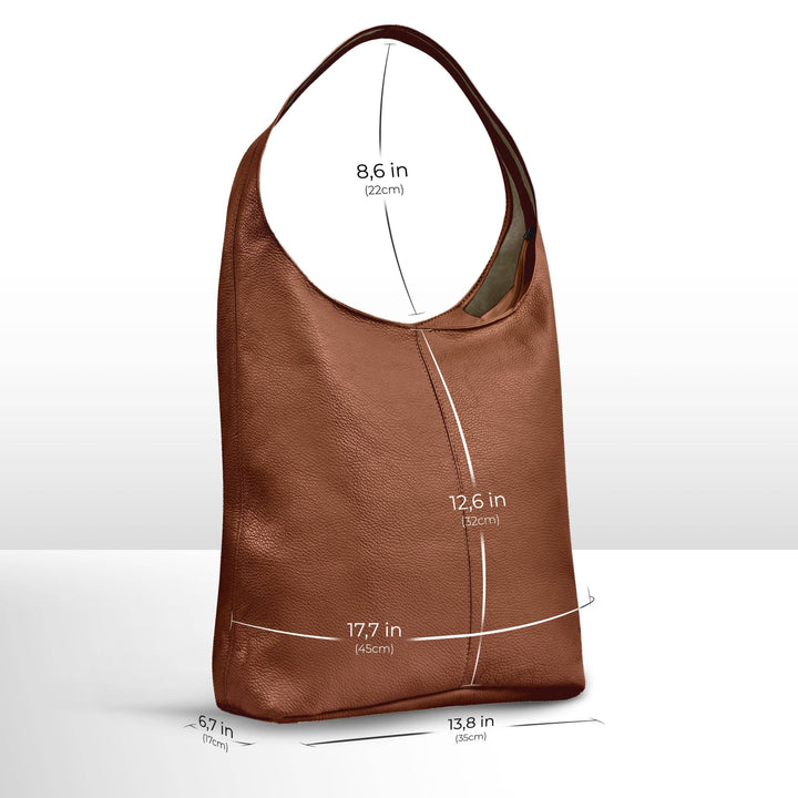 Violet Italian Genuine Calf Leather Hobo Bag