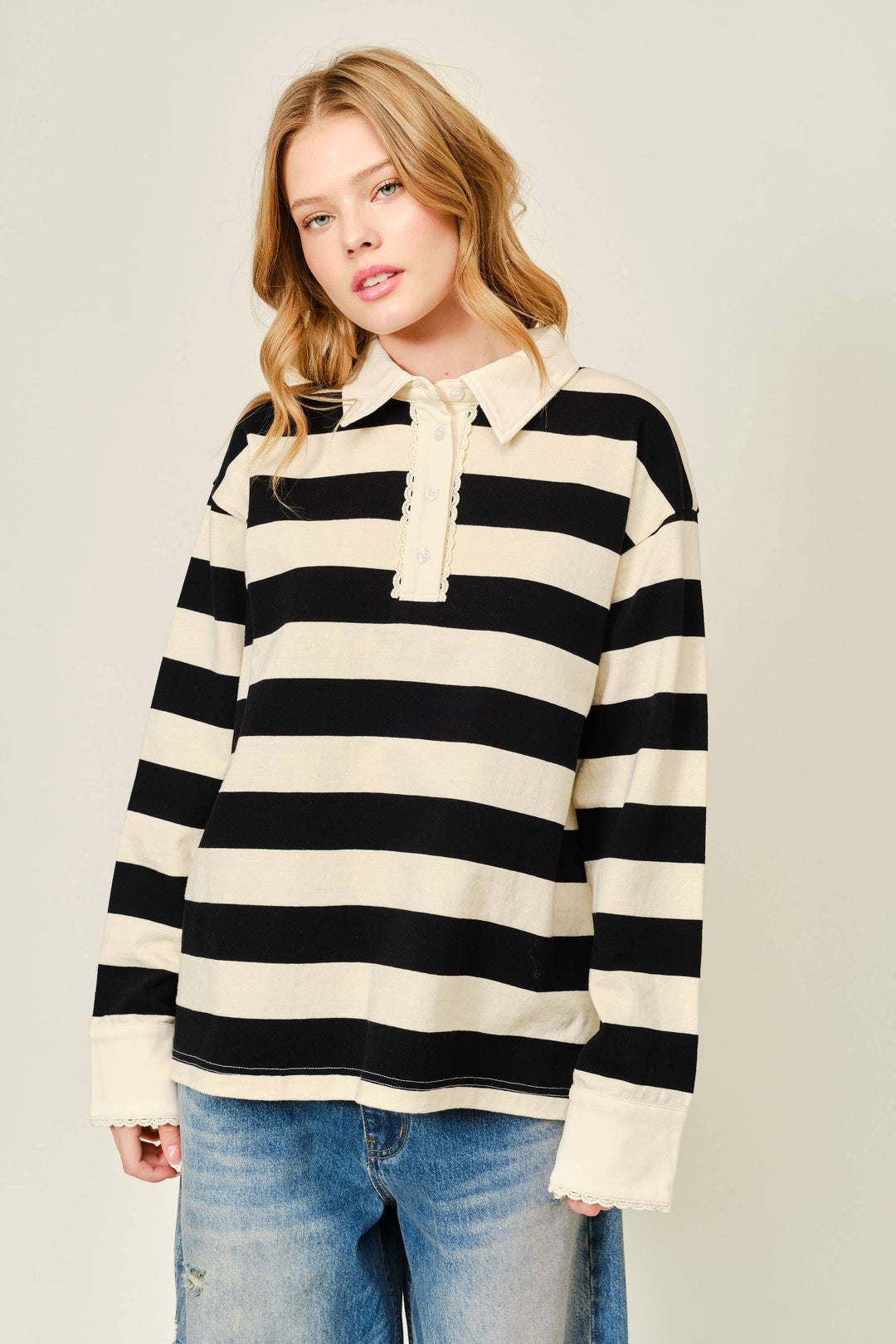 Phoebe Lace Trim Rugby