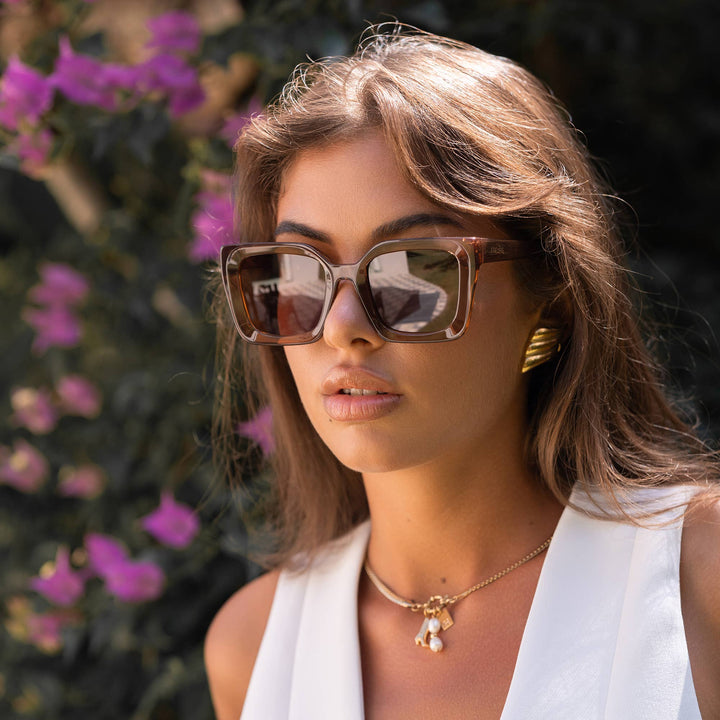 FREYRS Eyewear - Coco Acetate Womens Square Sunglasses  : Brown