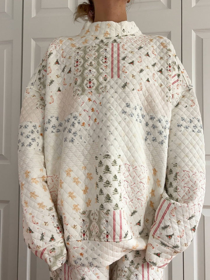 Holiday Quilted Mockneck Sweatshirt