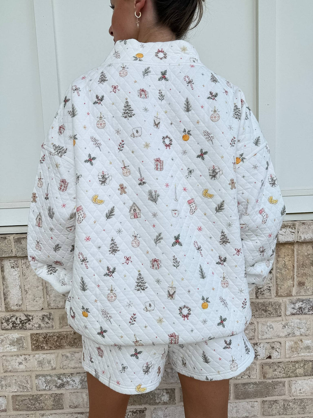 A Cottage Christmas Quilted Mockneck Sweatshirt