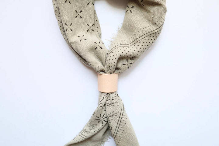 Raw Silk Bandana- Sage Grey