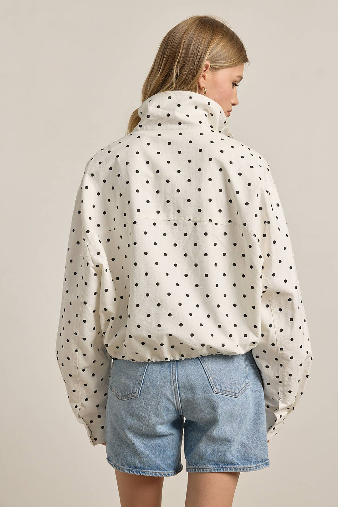 Blane Polka Dot High Neck Jacket