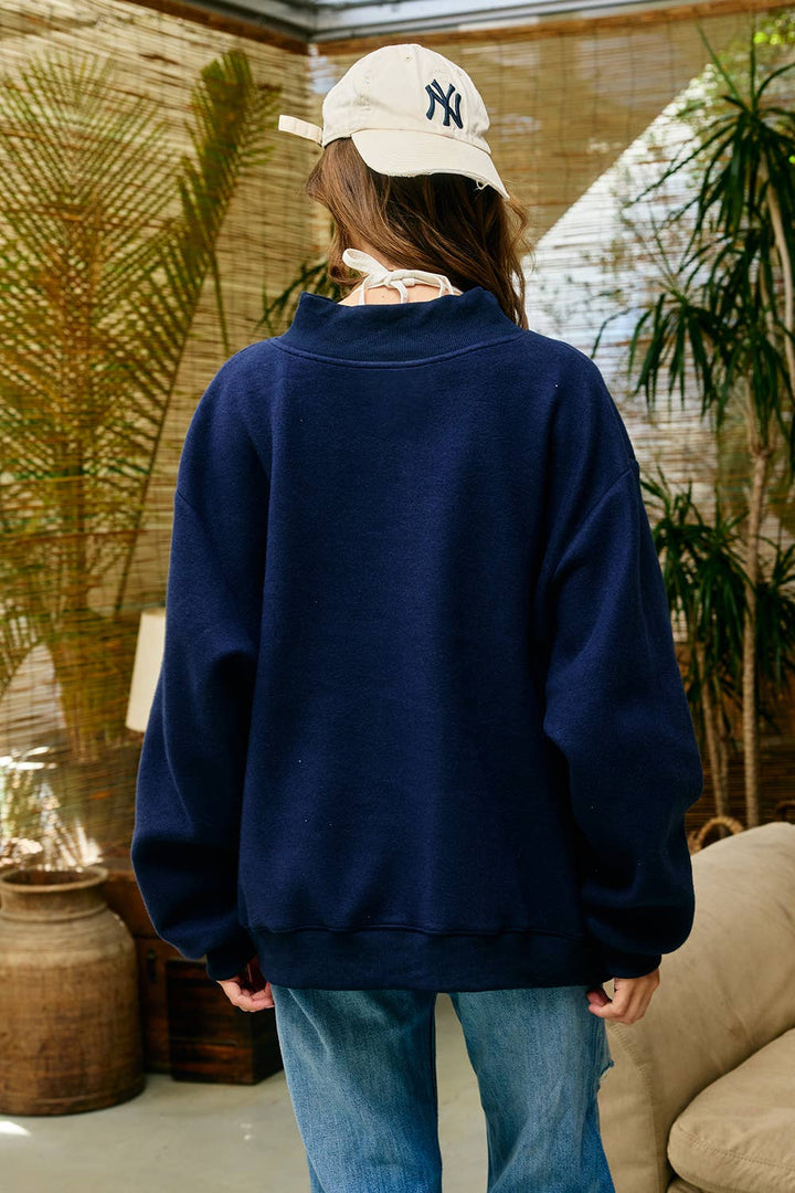 Reversible Homebody/Do Not Disturb Mock Neck Sweatshirt