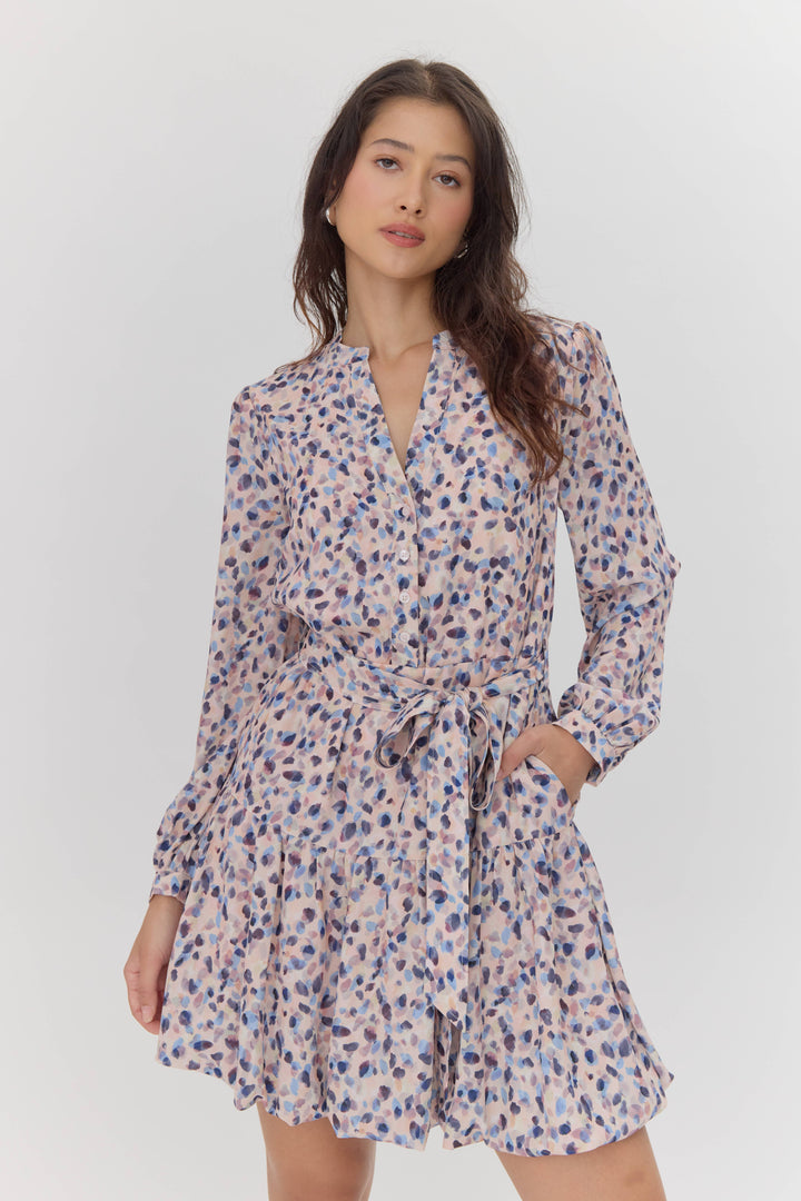 Kai Tie Waist Bubble Hem Dress
