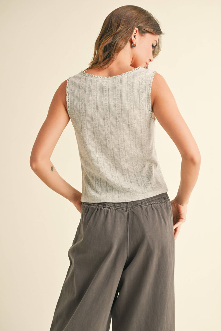 Cameron Pointelle Mini Ruffle Tank