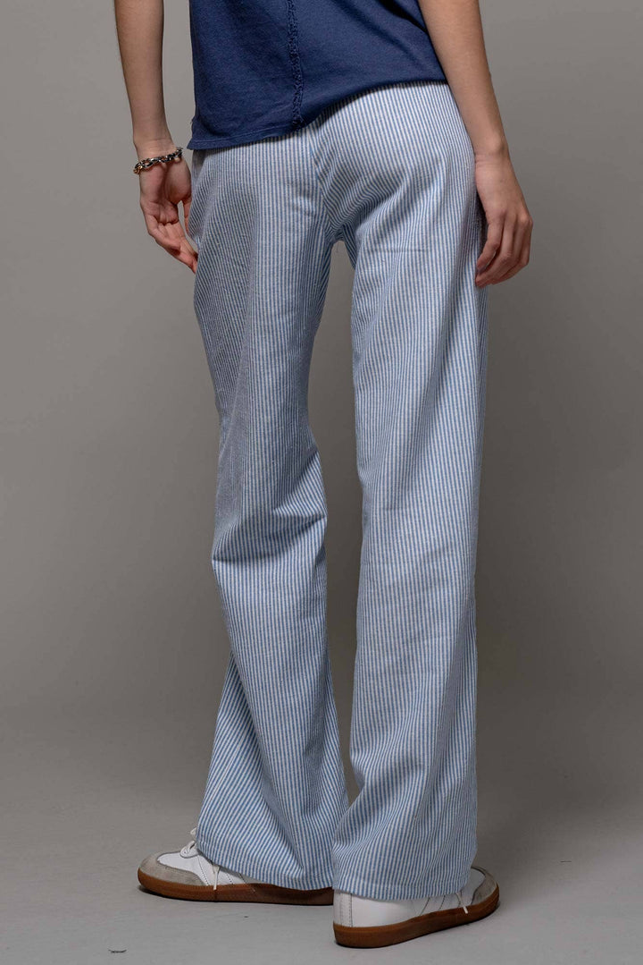 Sarina Pinstripe Drawstring Wide Leg Lounge Pants
