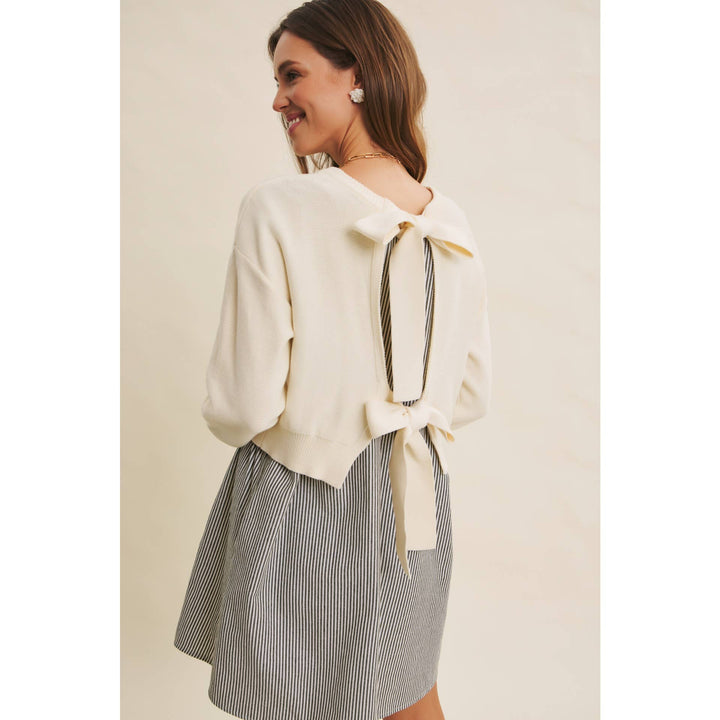 Autumn Bow Back Sweater Dress