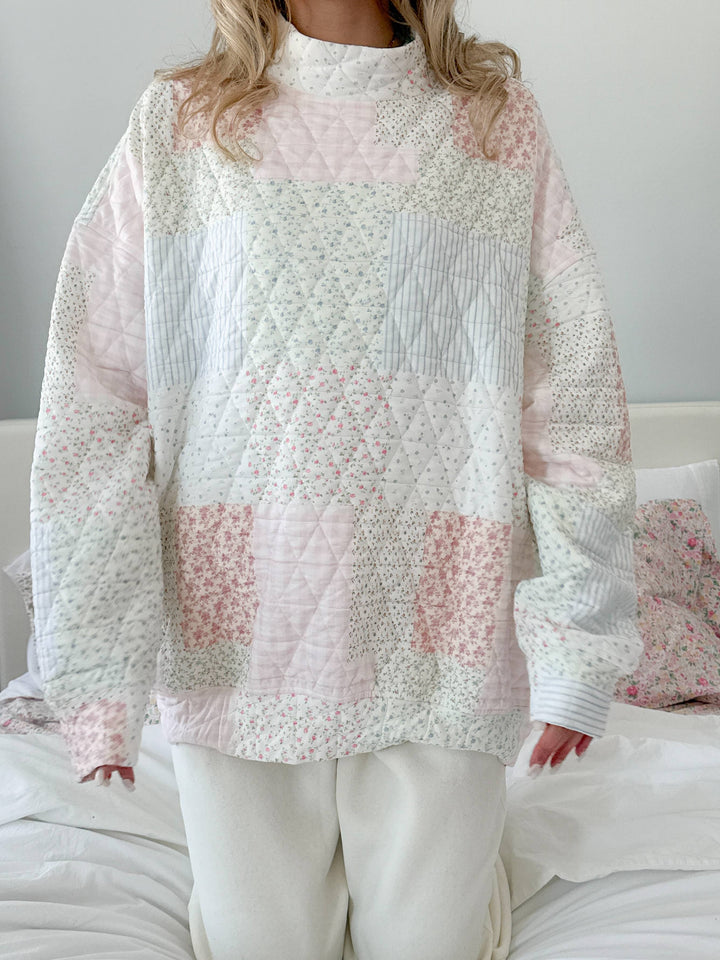 Quilted Pastel Mockneck