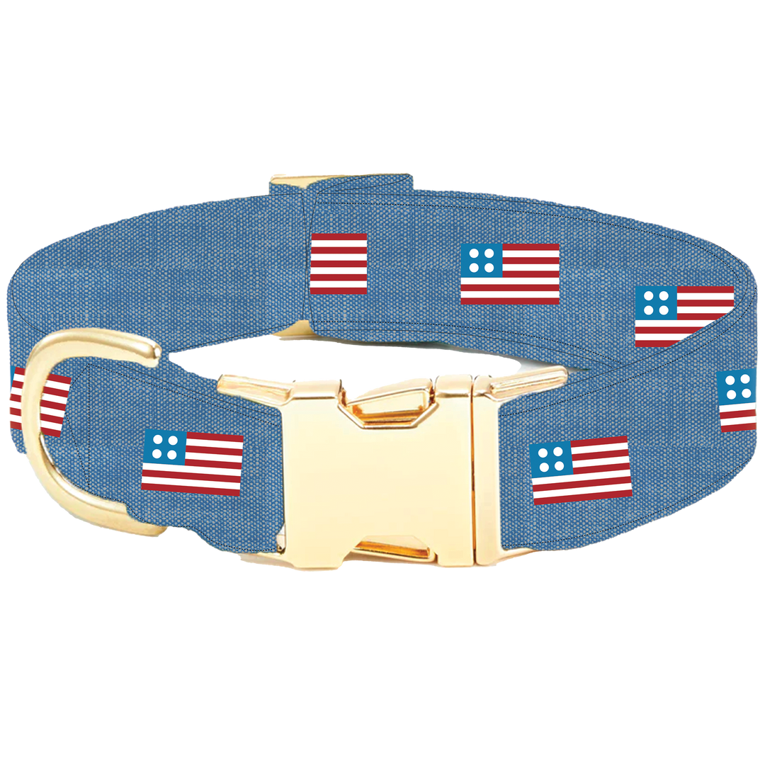 American Flag Embroidered Dog Collar