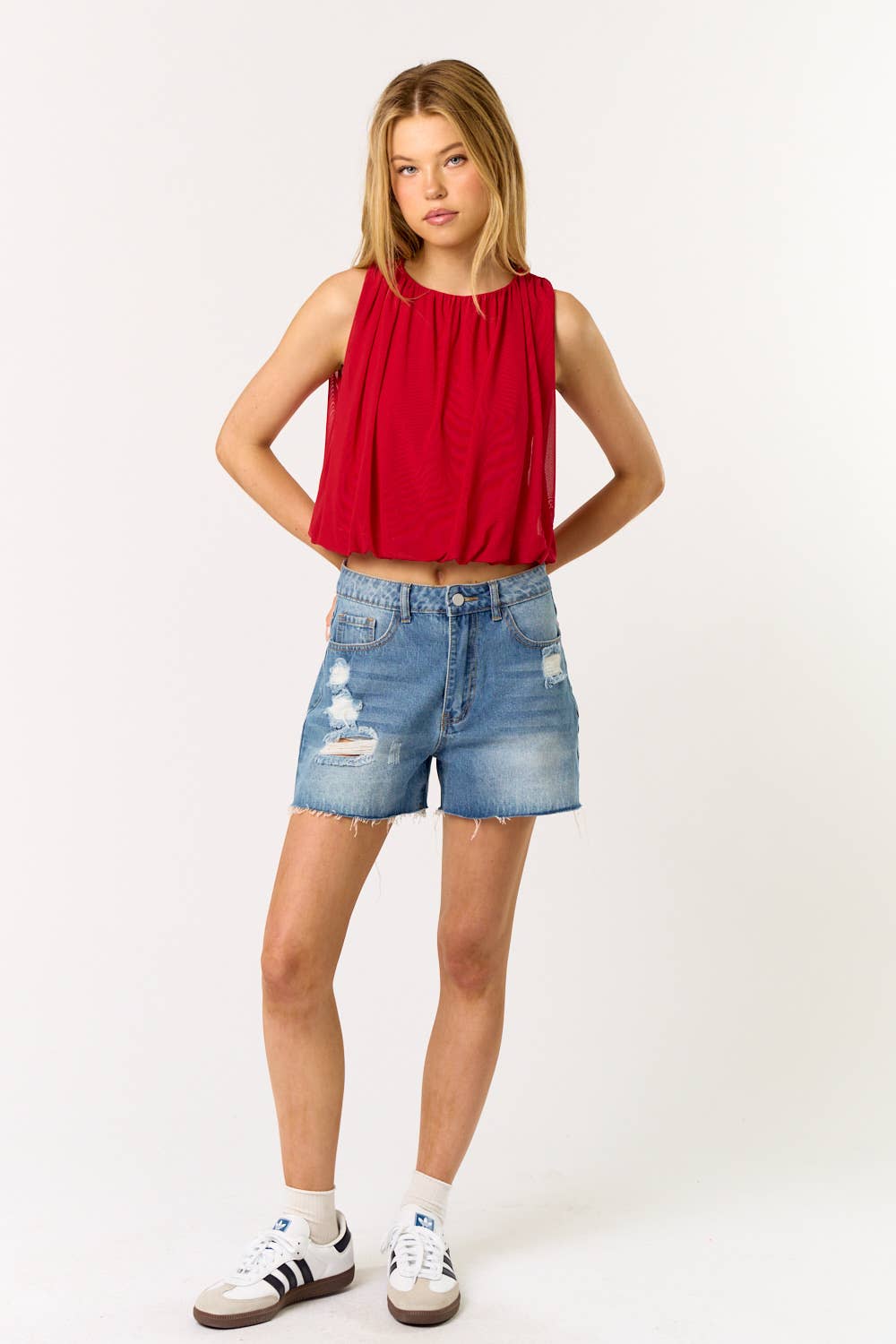Mitsy Mesh Bubble Top